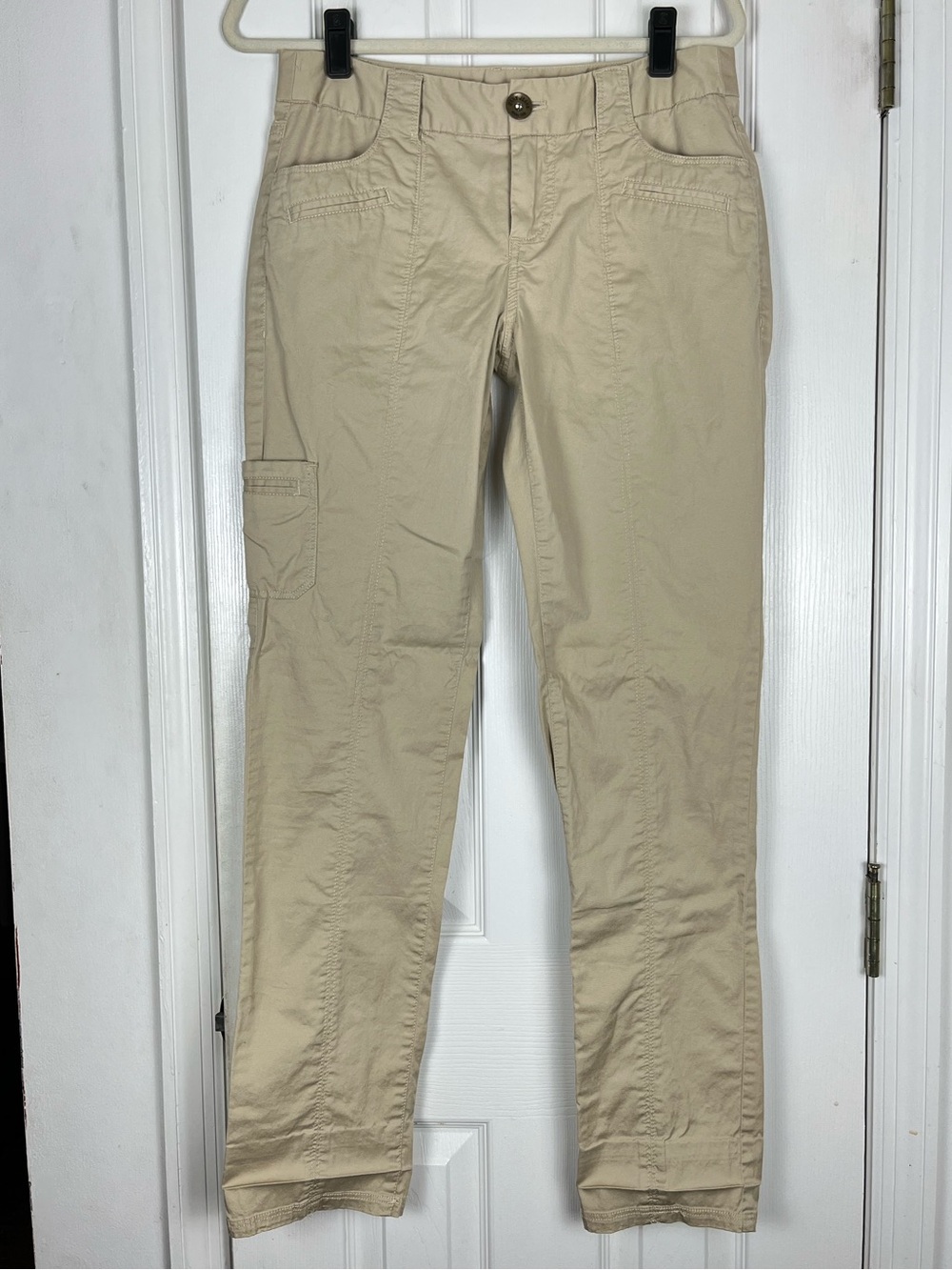 DKNY Jeans Women’s Utility Cargo Pants Khaki Tan Straight Leg Casual Sz 8